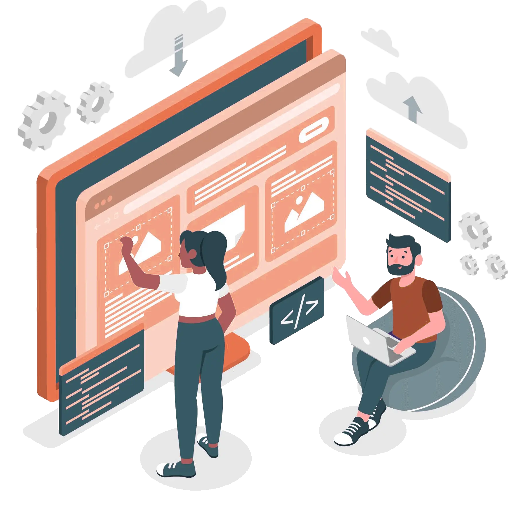 Admin portals illustration. Portals illustration